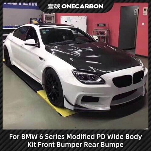 BMW 6 Series F12 F13 Modified Prior Design Widebody Kits Front Bumper Engine Cover Fender Rear Bumper Diffuser Spoiler PD Kits