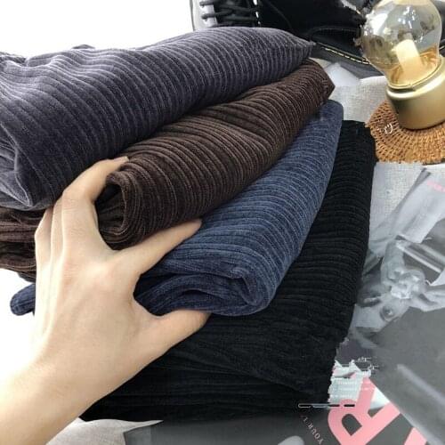 Womens Corduroy High-waist Harajuku Elastic Wide-leg Pants Female Korean Loose Casual Straight Drape Trousers Autumn Winter New