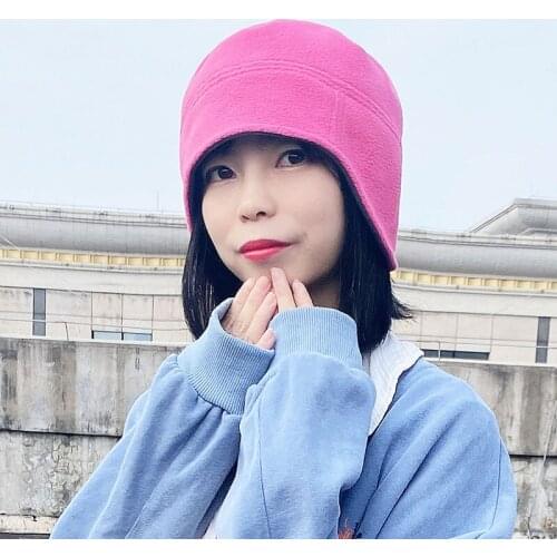 Double-sided Hood With Ear Protectors Mens Winter Cycling Hats Running Hats Womens Travel Windproof Hats Polar Fleece Hats