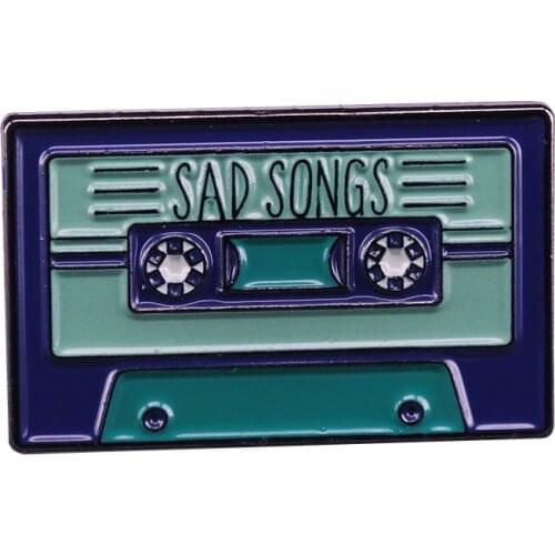 Sad songs tape enamel pin heartbreak emo jewelry