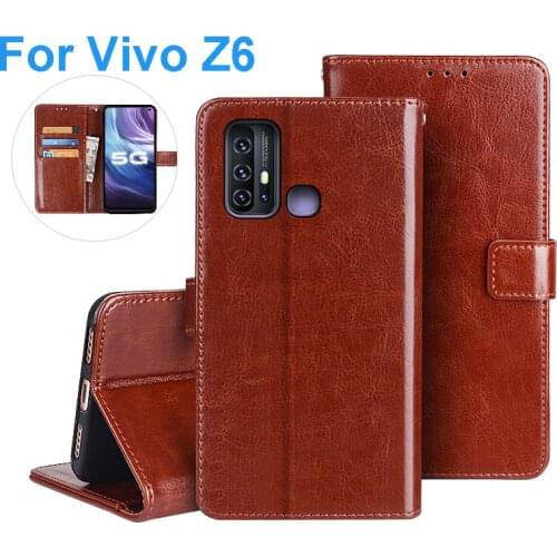 Flip Leather Case For Vivo Z6 5G Cover Case PU Wallet Capa for Vivo Z6 V1963A Stand Case Fashion Phone Protective Shell Coques