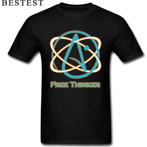 Atom Tshirt Atheist Free Thinker Symbol Top T-shirts for Men Design ostern Day Tees Hip Hop T Shirt O Neck 100% Cotton Fabric