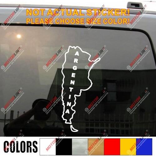 Map Outline of Argentina Country Decal Sticker Car Vinyl Argentine no bkgrd