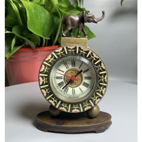 China archaize brass elephant Clock crafts statue