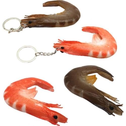 Beautiful Simulation Prawn Exquisite Detail Keychain Pendant DIY Decoration High Simulation Food Play Model for Kitchen Scene