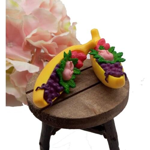 Banana Fruit Miniatura Doll Garden Home Decoration Mini Toy Miniature Pvc Craft Ornaments DIY Cake Decor