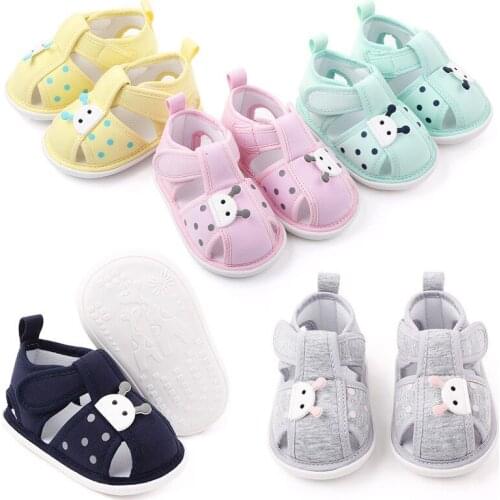 2021 New Summer Baby Shoes Anti-Slip Rubber Sole Infant Casual Shoes Lovely Cartoon Toddler Boys Girls Cotton First Walkers