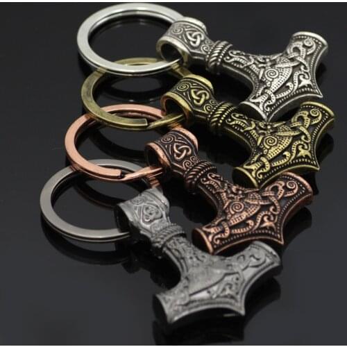 Huge Thor hammer Mjolnir Viking Amulet Hammer Scandinavian Keychain Norse Jewelry