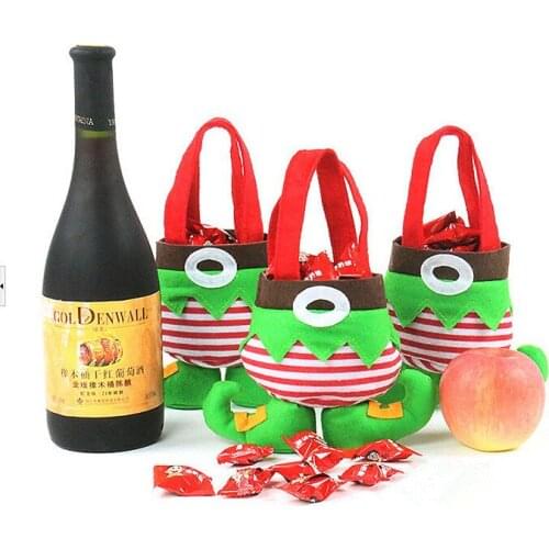 Wholesale 100Pcs/Lot 9 Inches Elf Candy Bag Christmas Gift Bag Christmas Decoration Supplies Free Shipping