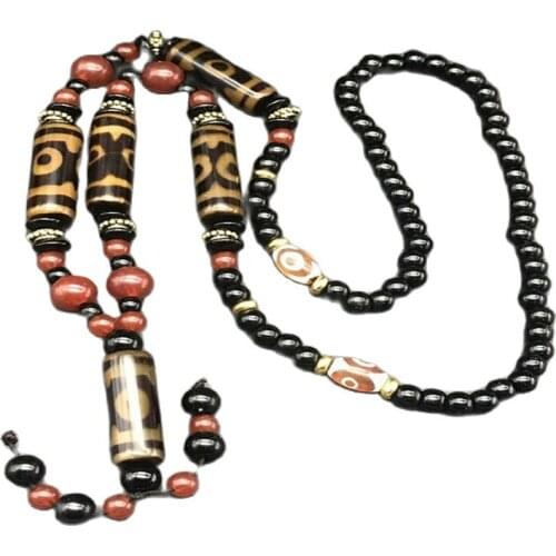 Old Tibet King Kong 369 eyes old Agate dZi Necklace Pendant Necklace