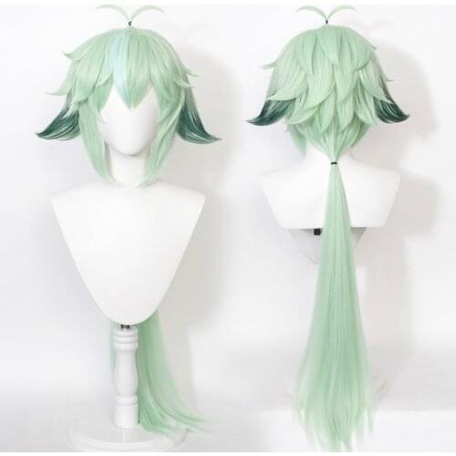 Genshin Impact Sucrose Cosplay 35cm Wig Heat Resistant Synthetic Hair Carnival Halloween Party Props