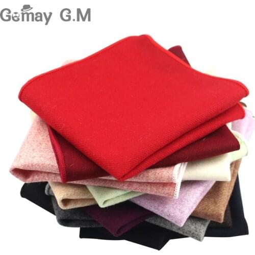 High Quality Hankerchief For Men Solid Wool Hankies Classic Mens Pocket Square Handkerchiefs Striped Scarves For Suits 23*23cm
