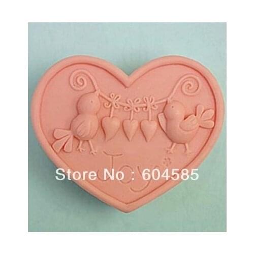 Joy Birds Heart shape Craft Art Silicone Soap mold Craft Molds DIY Handmade soap molds