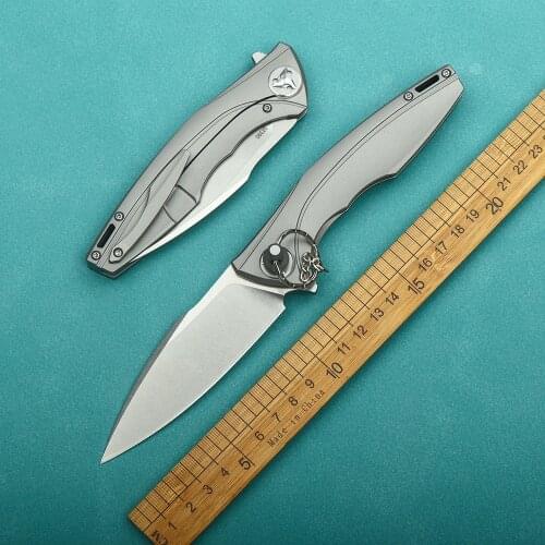 M390 powder steel folding knife TC4 titanium alloy handle high hardness sharp self-defense knife water field survival knife