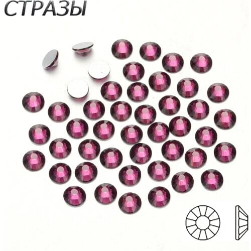 Nail Strass Good Quality ss3-ss34 Amethyst Glue On Crystal Stones / Flat Back Non Hotfix Rhinestones for Craft Garment