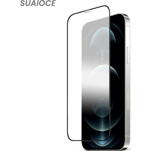 SUAIOCE 2.5D For iPhone 12 Pro Max Protective Glass 0.3mm Screen Protector Tempered Glass For iPhone 12 Mini 6.1 Full Cover Film