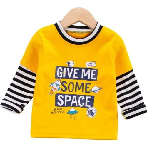 New Boys Fashion Brand Winter Sweatshirt Long Sleeves Baby Boys Clothes 100% Terry Cotton Cartoon Pattern for 18M-24M-3T-4T-5T