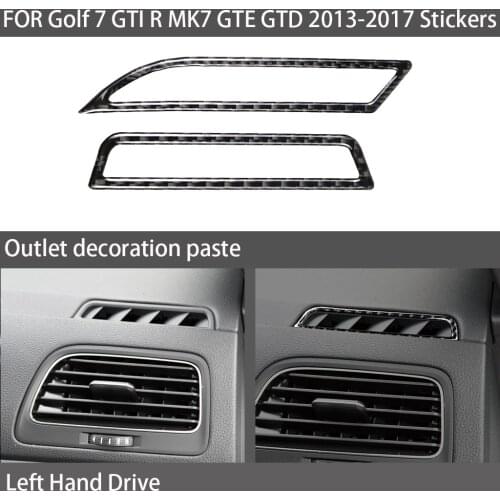 Carbon fiber car interior decoration, air conditioning outlet decoration,suitable FOR VW Golf 7 GTI R MK7 GTE GTD car sticker