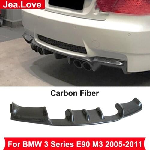 V Type Carbon Fiber Rear Bumper Diffuser Lip Chin Shovel Protector Body Modification Kit Parts for BMW 3 Series E90 M3 2005-2011