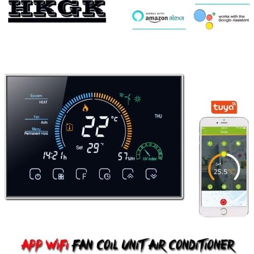 95-240VAC TUYA 2p 4p Central air conditioning wifi thermostat for heating and cooling,Works with Alexa and Google Home