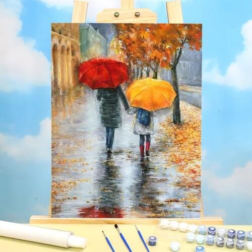 Woman Umbrella DIY Painting By Numbers Kit Acrylic Paints 50*70 Painting On Canvas Home Decor For Children For Wholesale