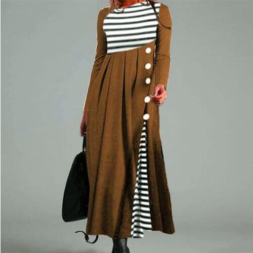 Women Vintage Print Cross Patchwork Dress Autumn Winter Elegant Long Sleeves Party Dresses Ladies Casual V-Neck A-Line Vestidos