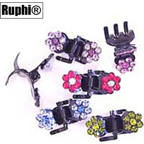 Pets mini hair claw clip fashion headwear 12pcs lot stone color randomly mixed ornament jewelry accessories for girls