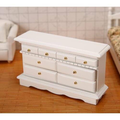 1:12 doll house mini furniture DIY wooden cabinet TV cabinet chest of drawers bedside cabinet miniature ornament model