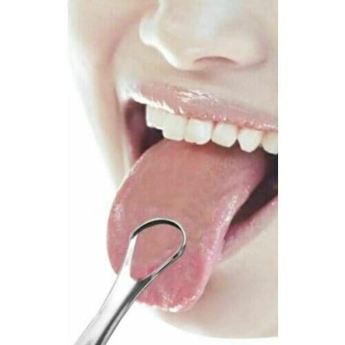 Hot 1pcs Useful Tongue Scraper Stainless Steel Oral Tongue Cleaner Mouth Brush Reusable Fresh Breath Maker Oral Health
