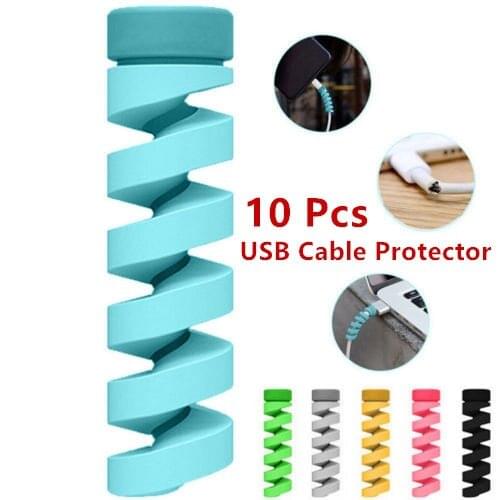 10PCS Cable Charger Saver Protector USB Cord Cable Protector Saver Organizer Random Color