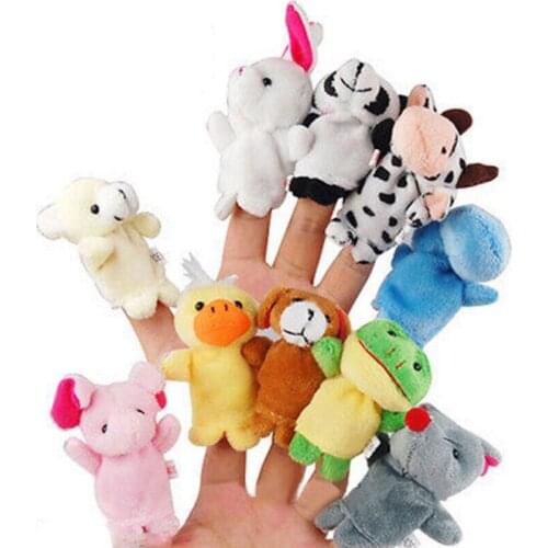 2019 Brand New Style 10 Pcs Family Finger Puppets Cloth Doll Baby Educational Hand Cartoon Animal Toy