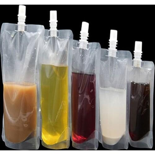 100ml 200ml 250ml 300ml 500ml Empty Stand up Plastic Drink Bag Spout Pouch for Beverage Liquid Juice Milk Coffee Storage bag