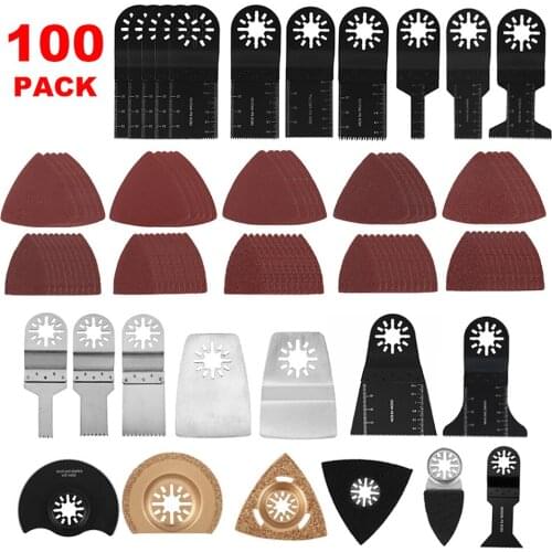 100PCS Metal Cutting Saw Blade Multi-Function Bi-metal Precision Saw Blades Oscillating Blade Multi Wood Cutting Bits Kit