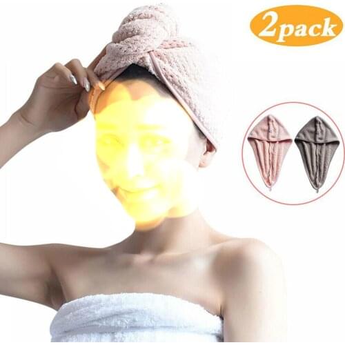 2 PCS Dry Hair Cap Quick Drying Towel Superfine Fiber Bath Head Wrap Hair Hat Wrapped Towel Bathing Cap Bathroom Accessories