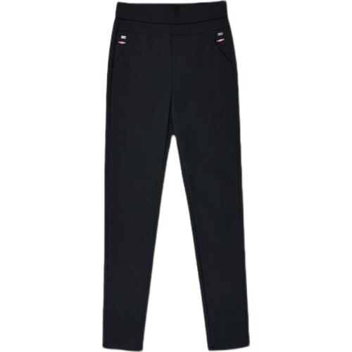 2021 Spring And Autumn Trousers Thin Section Straight CasualSlim HighWaist Stretch Pants Womens Large Size M-5XL