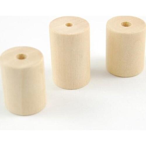 30pcs/lot Tube Shape Natural Wooden Beads Fit DIY Jewelry Making 20X25 20X30 20X40MM Loose Wood Beads With Hole Kids Toys