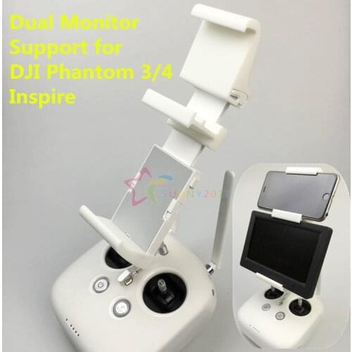 3D Printed 7in HDMI Monitor & Cellphone Holder Dual Screen Bracket Double Monitor Support for DJI Phantom 4 3 / Inspire 1