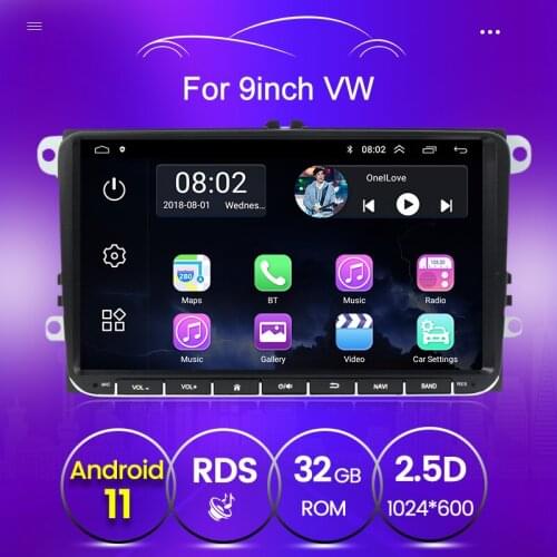 9" Android 11 rds Car radio stereo bluetooth For Volkswagen VW Passat B6 Touran GOLF5 POLO jetta swc navigation 2.5D headunit
