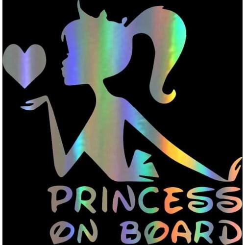 Car Stickers PRINCESS ON BOARD Car Bumper Girl Child Stickers and Decals Decorations Door Body Window KK Vinyl Decal 16*13CM