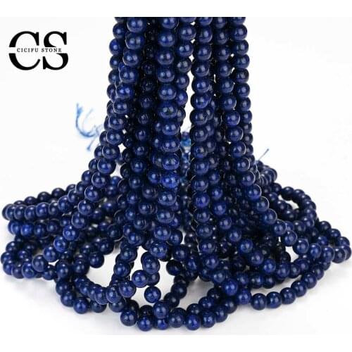 Natural Stone Beads Blue Smooth Agates Beads Round Loose Beads for Jewelry Making DIY Bracelet Necklace Charms Accessories