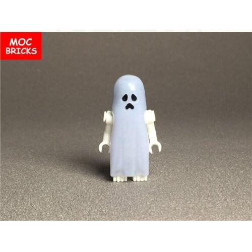 10pcs/lot MOC Bricks DIY White Luminous Ghost skeleton Assembly action figure Educational Building blocks children toys gifts