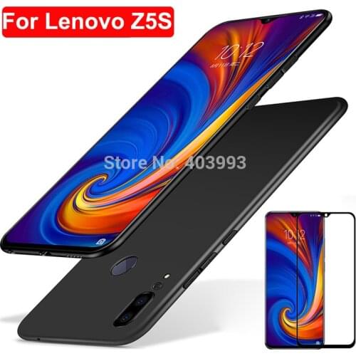 For Lenovo Z5S L78071 Soft Case Lenovo Z5S Glass Luxury Soft TPU Phone Case With Tempered glass For Lenovo Z5S