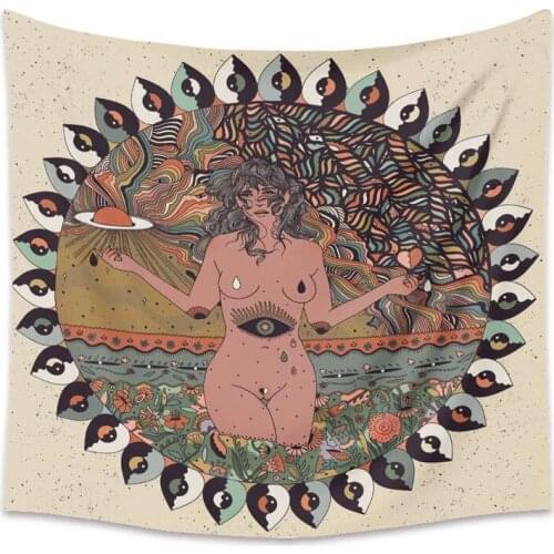 Home Decor Psychedelic Scene Sexy Woman Tapestry Secret Jungle Yoga Mat Rug Corridor Bedroom Living Room Wall Hanging Tapestries