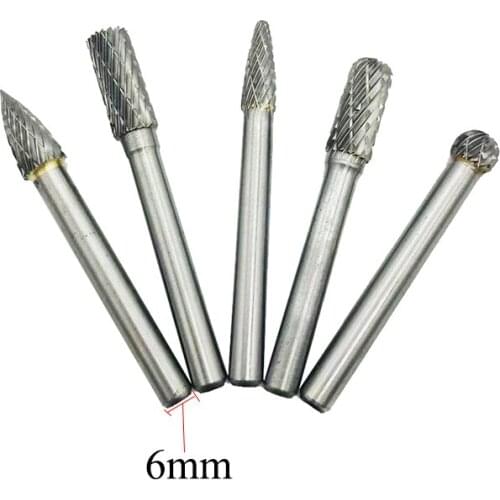 8MM Head Tungsten Carbide Rotary Point Burr Die Grinder 6mm Shank Abrasive Tool Drill Carving Bit