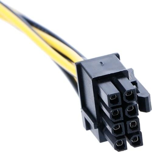 Dual 15Pin SATA Male To 8Pin(6+2) PCI-E Male Video Card Power Supply Cable 20cm