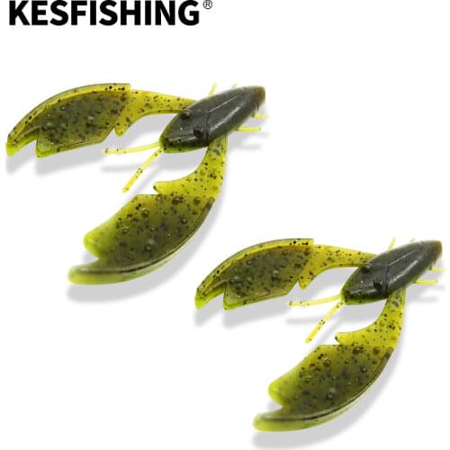 KESFISHING Fishing Lures Sea PACA Chunk Craw 7.5cm 5.4g 6pcs Carp Fishing Bass Fishing Swimbait Peche Soft Plastic Lures Feeder