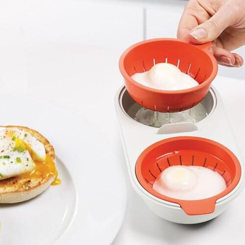 Microwave Egg Poacher Food Grade Cookware Double Cup Egg Boiler Kitchen Steamed Egg Home Kitchen Gadgets Tools Cooking Tools