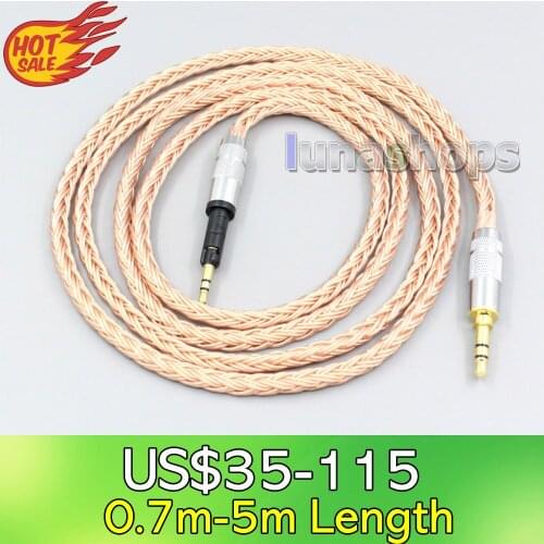 LN006768 2.5mm 4.4mm XLR 3.5mm 16 Core 99% 7N OCC Earphone Cable For Sennheiser HD6 HD7 HD8 MIX DJ HD595