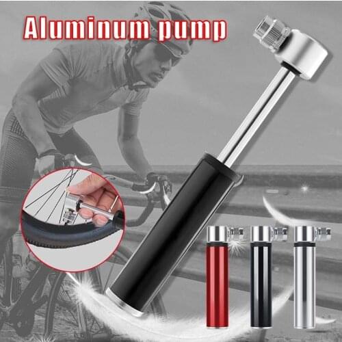 Mini Aluminum Alloy Bicycle Inflator with Changeable Presta Schraders Valves High Pressure Pump BIN