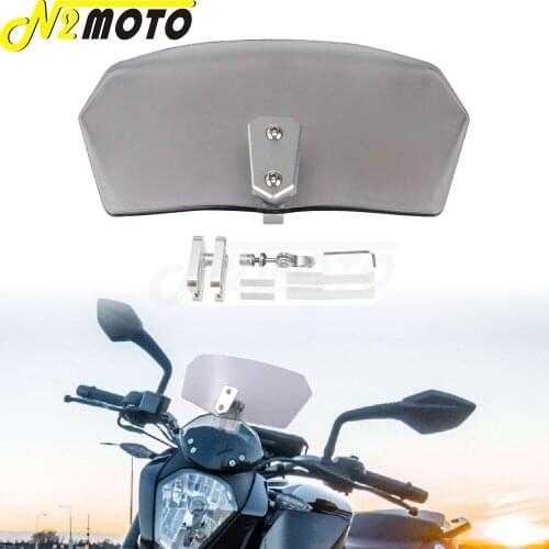 Adjustable Black Airflow Windscreen Wind Deflector Windshield Universal for Harley Honda Yamaha Suzuki Ducati Benelli Triumph